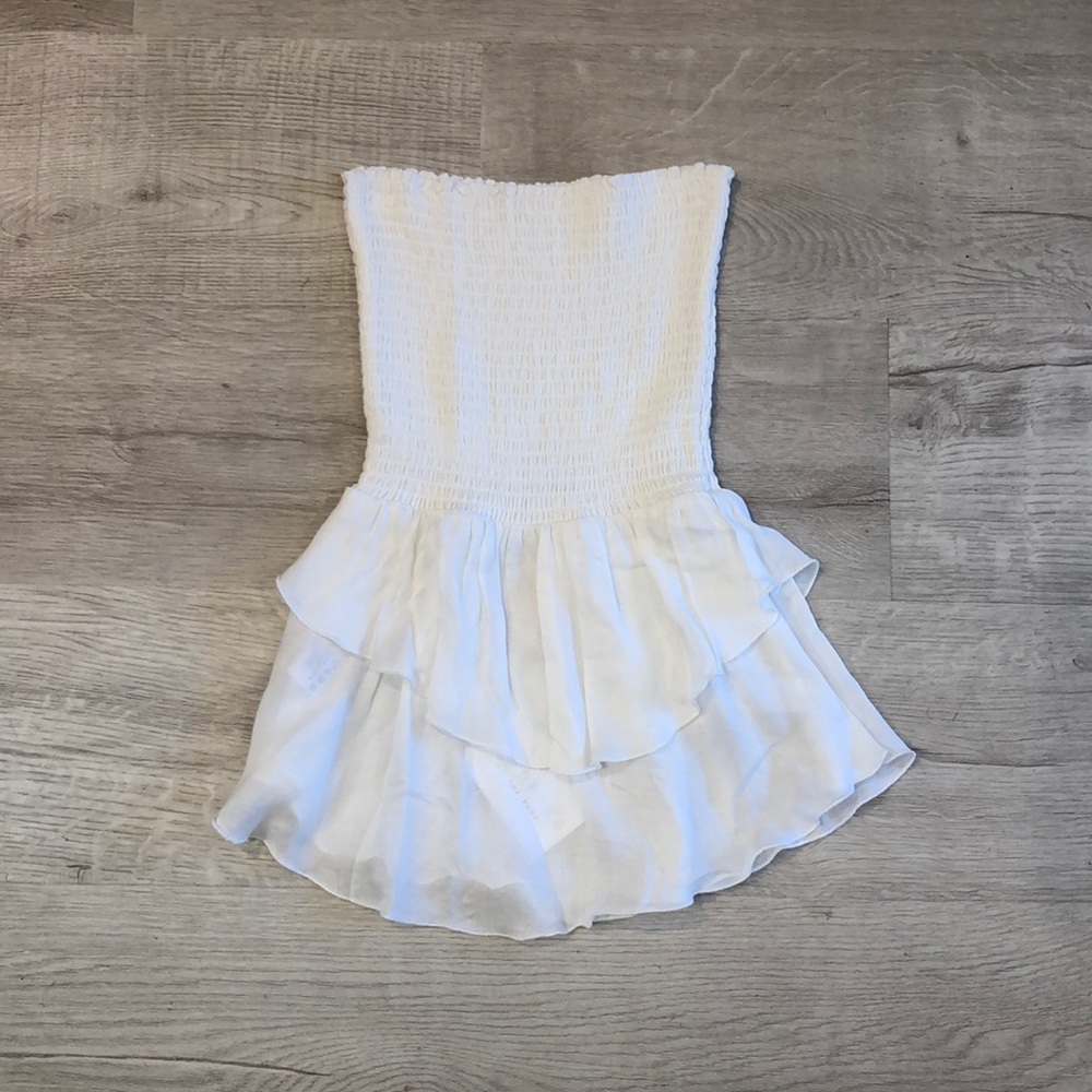 Chaser White Gauze Peplum Top/skirt